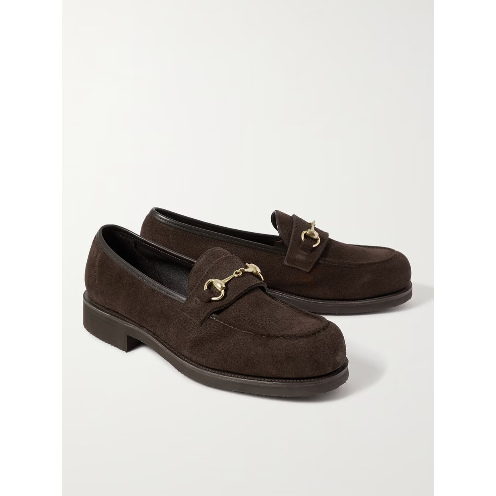 $950 GEORGE CLEVERLEY Colony Full-Grain Suede Loafers Black US 9 / UK 8 EU 42